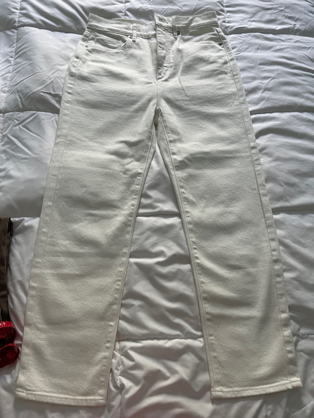 LOFT White Straight-Leg Denim Jeans
